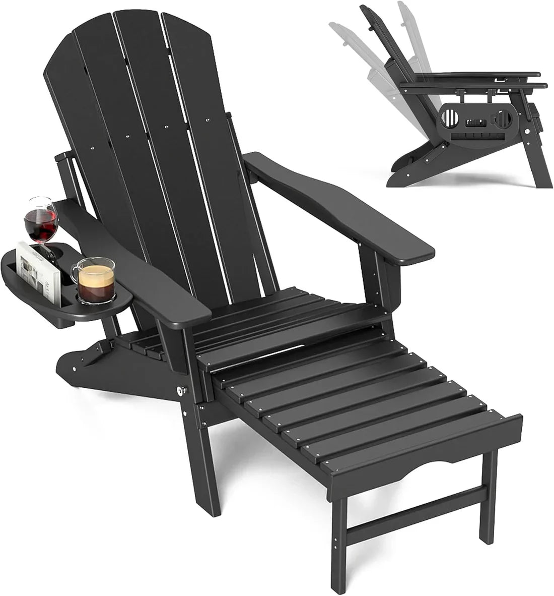 đ„Hot SaleâšAdjustable Adirondack Chair with Retractable Footrest