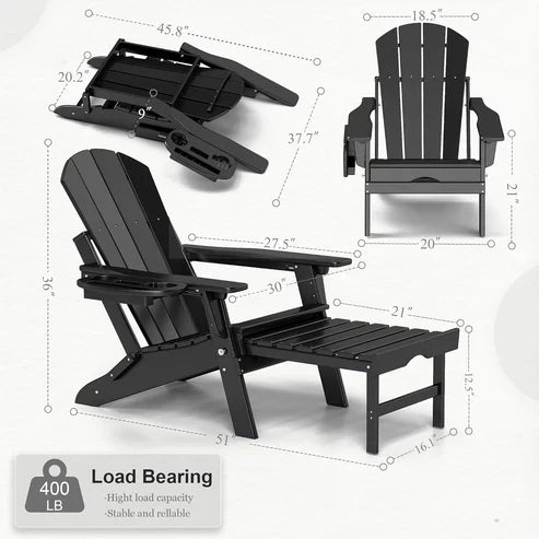 đ„Hot SaleâšAdjustable Adirondack Chair with Retractable Footrest